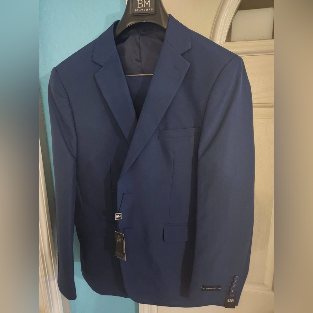 Men's Blue Suit 42R / 36W - Brave Man Brand